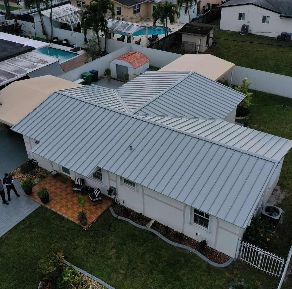 RESIDENTAL METAL REROOF 24 GAUGE DOVE GRAY 1-1/2